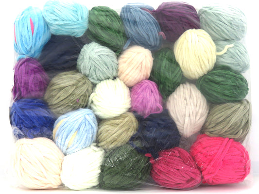 Mixed Lot Multicolor Chenille Baby Leftover Yarns fnt2-83706