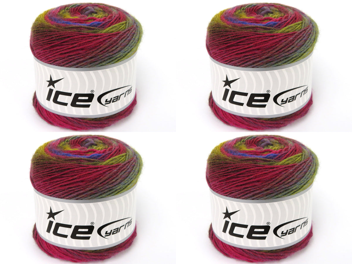 Magic Wool De Luxe Green Shades, Pink, Burgundy, Blue fnt2-84060