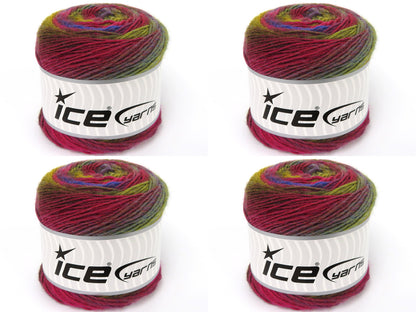 Magic Wool De Luxe Green Shades, Pink, Burgundy, Blue fnt2-84060