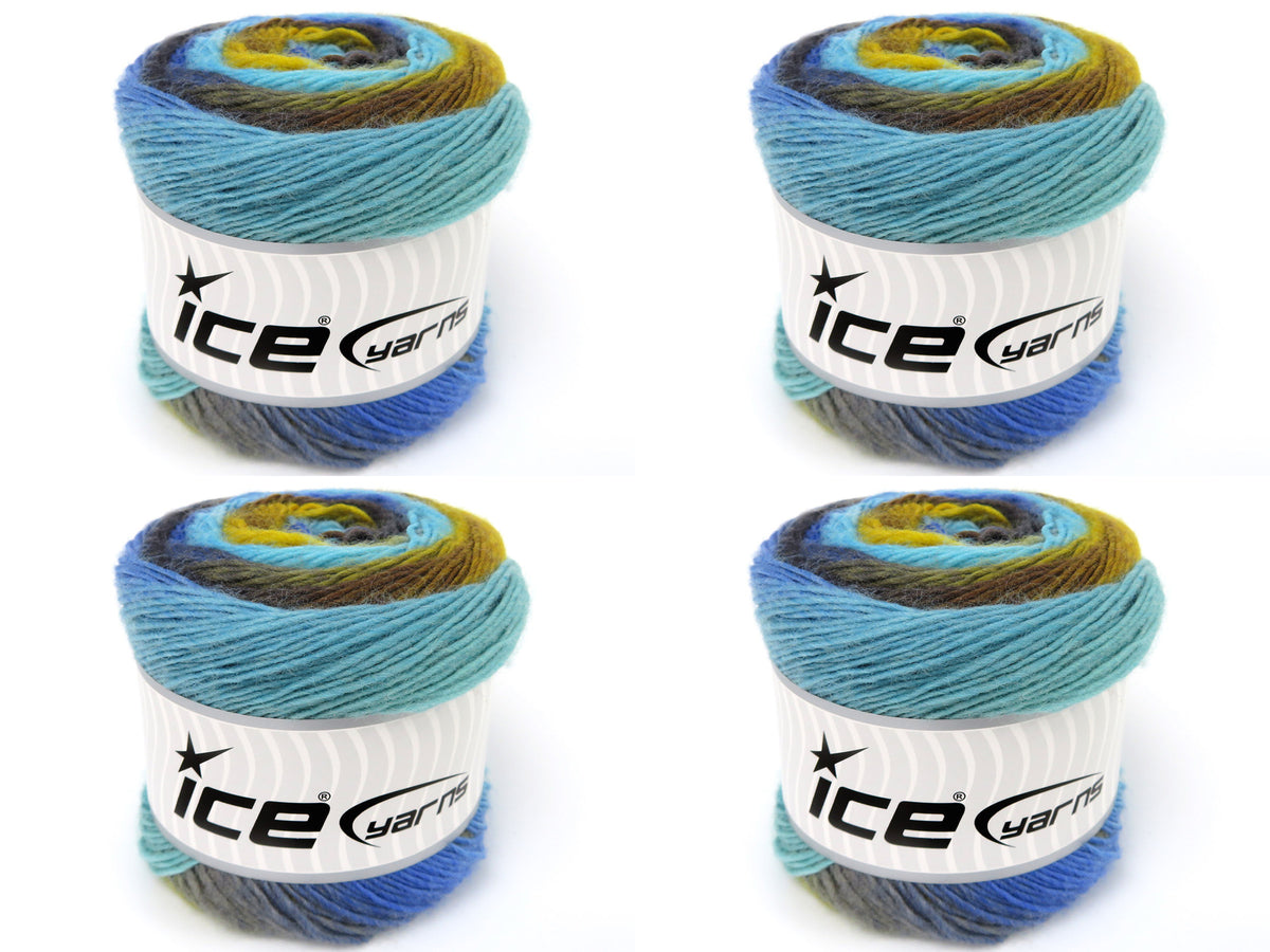 Magic Wool De Luxe Grey, Turquoise, Blue, Gold, Brown fnt2-84064
