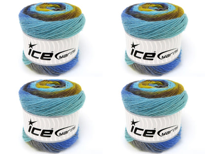 Magic Wool De Luxe Grey, Turquoise, Blue, Gold, Brown fnt2-84064