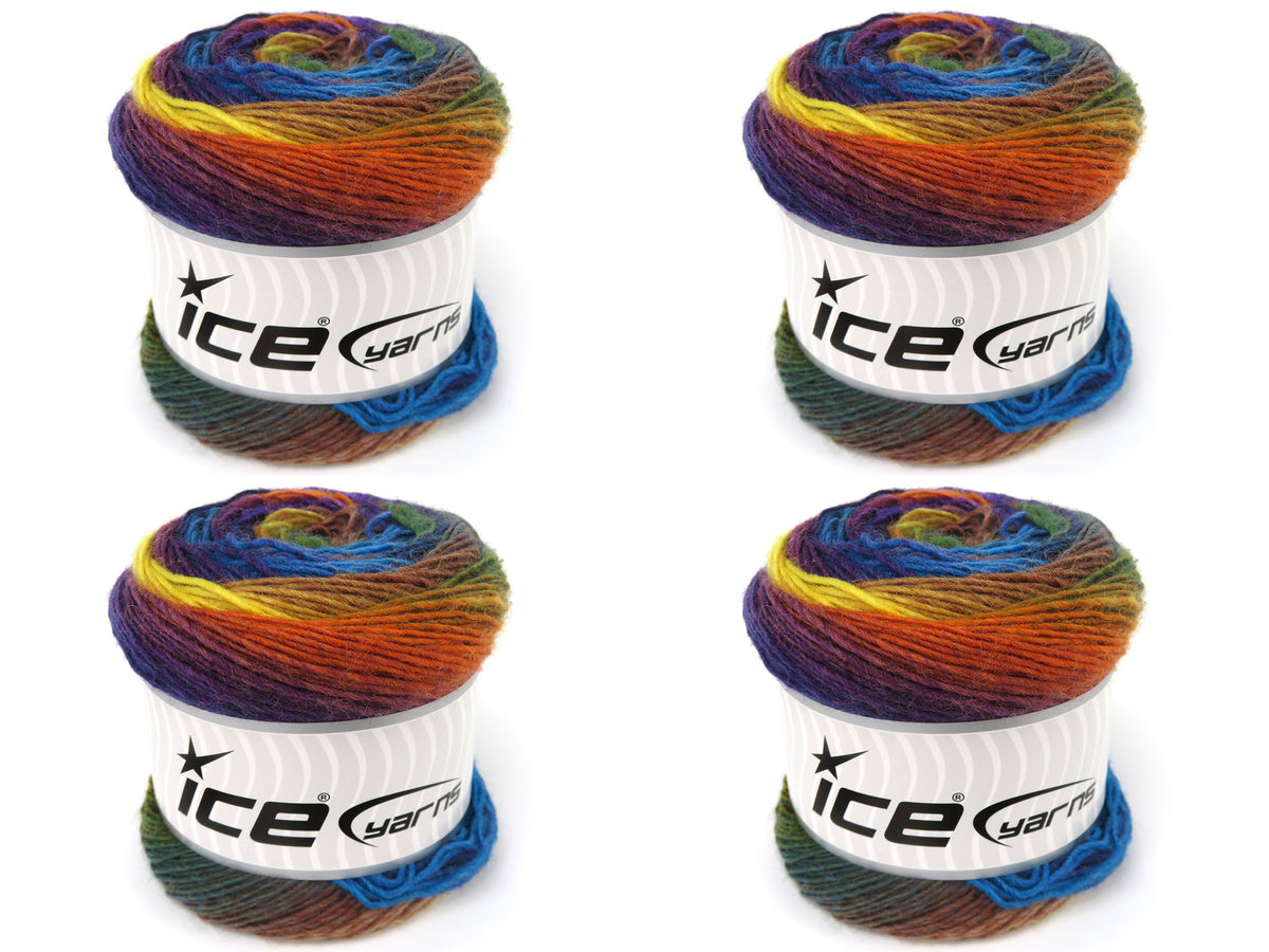 Magic Wool De Luxe Turquoise, Yellow, Orange, Maroon, Brown, Green fnt2-84068