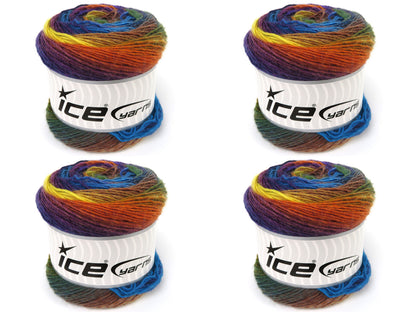 Magic Wool De Luxe Turquoise, Yellow, Orange, Maroon, Brown, Green fnt2-84068