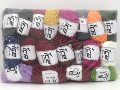Mixed Lot Multicolor Prima Paillette Yarns fnt2-84304