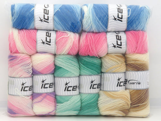 Mixed Lot Multicolor Baby Batik Yarns fnt2-84311