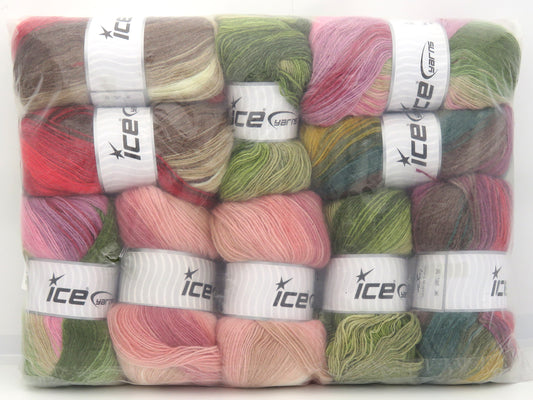Mixed Lot Multicolor Angora Batik Yarns fnt2-84312