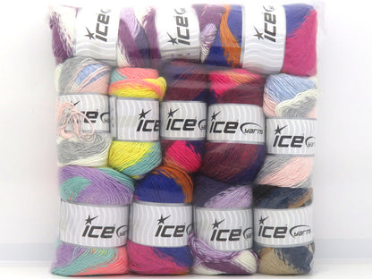 Mixed Lot Multicolor Rainbow Yarns fnt2-84357