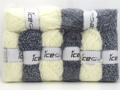 Mixed Lot Multicolor Merino Boucleron Yarns fnt2-84804