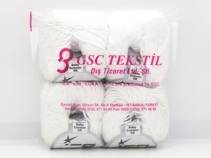 Mixed Lot White Baby Summer DK Yarns fnt2-84974