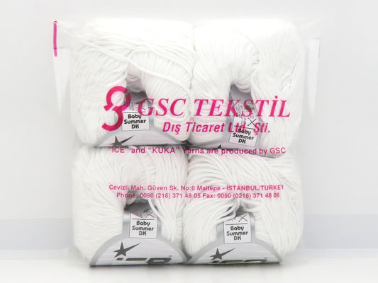 Mixed Lot White Baby Summer DK Yarns fnt2-84974