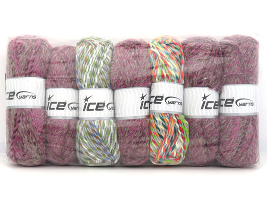 1x740gr Mixed Lot Self Striping Yarns 84988