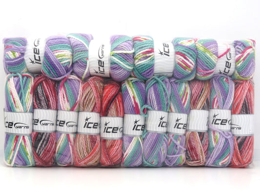 1x1550gr Mixed Lot Bulky Self Striping Yarns 84994