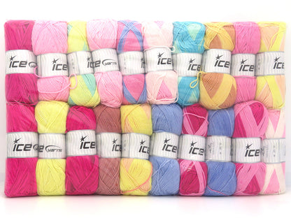 Mixed Lot Self Striping Yarns 84996