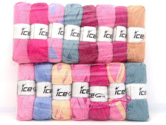 Mixed Lot Multicolor Self Striping Yarns fnt2-84999