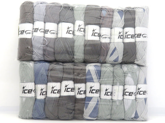 Mixed Lot Multicolor Self Striping Yarns fnt2-85002
