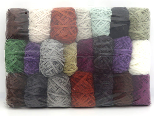 1x1000gr Mixed Lot Chenille Baby Leftover Yarns 85122