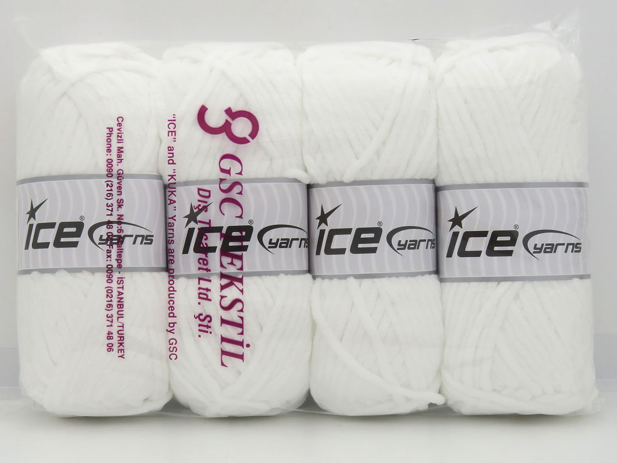Ice Yarns Chenille Baby – Blanco 5 – 100 % Microfibra