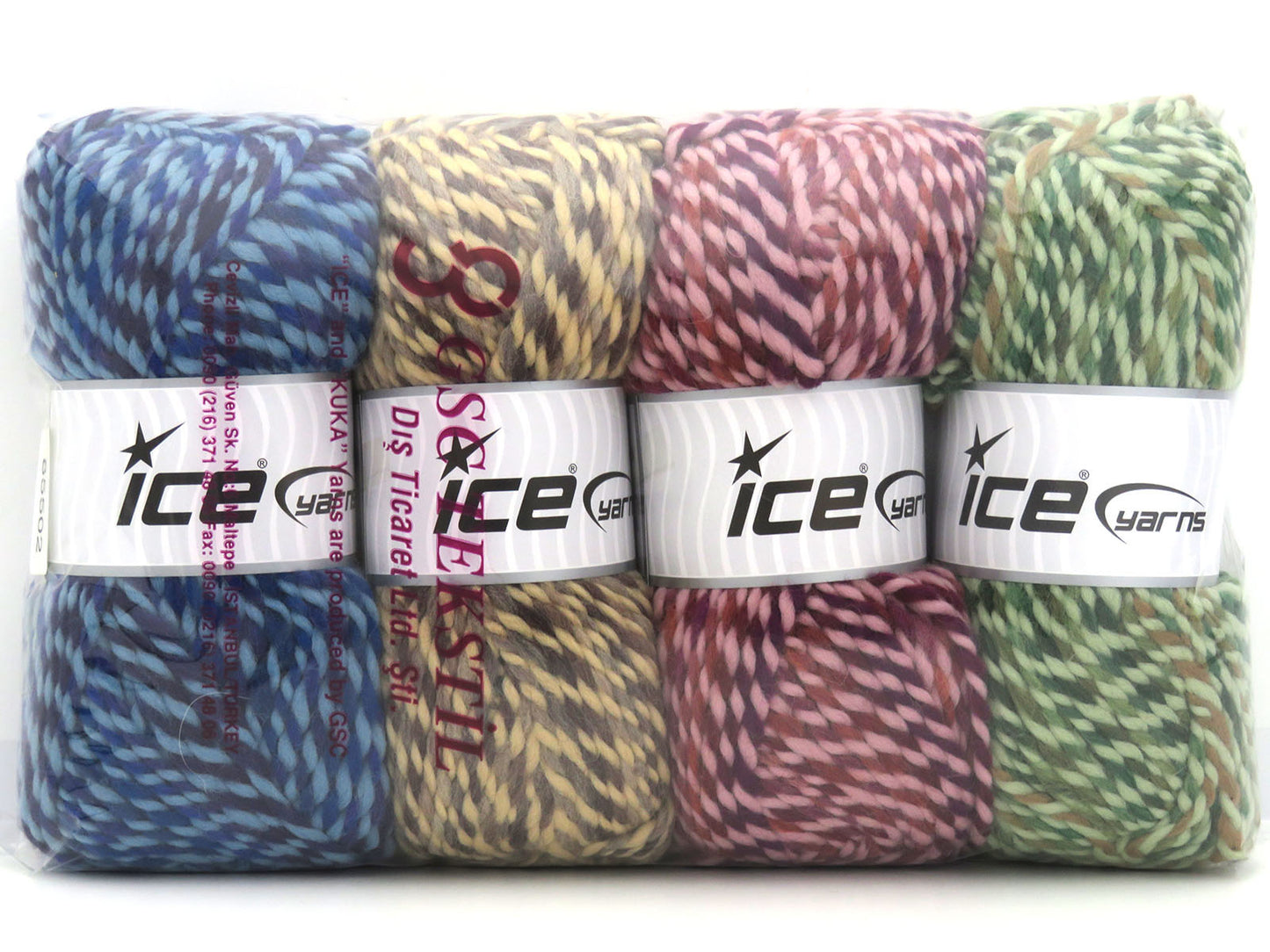 Mixed Lot Multicolor Self Striping Yarns fnt2-85502