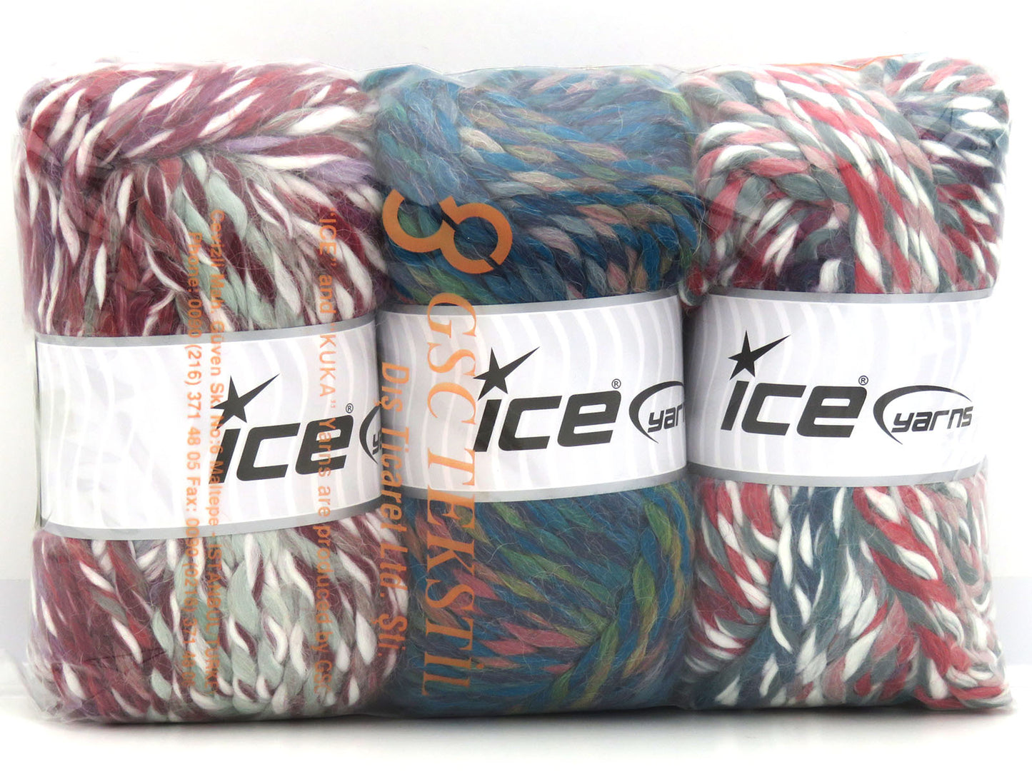 Mixed Lot Multicolor Self Striping Yarns fnt2-85505