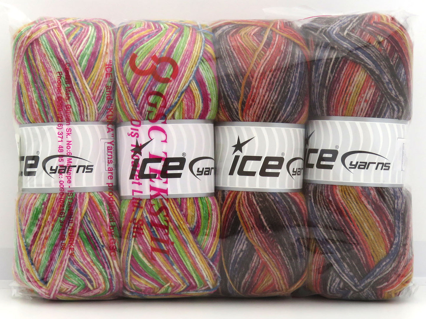 Mixed Lot Multicolor Print Sock Yarns fnt2-85584