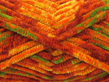 Ice Yarns Chenille Safari – Orange Shades, Yellow, Neon Green – 100 % Mikrofaser