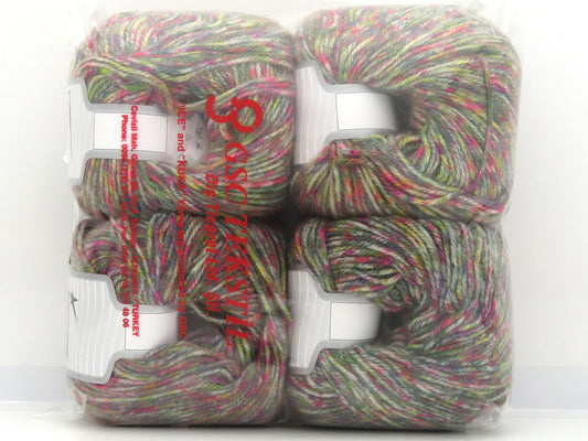 Mixed Lot Multicolor Wool Varicolor Worsted Yarns fnt2-85788