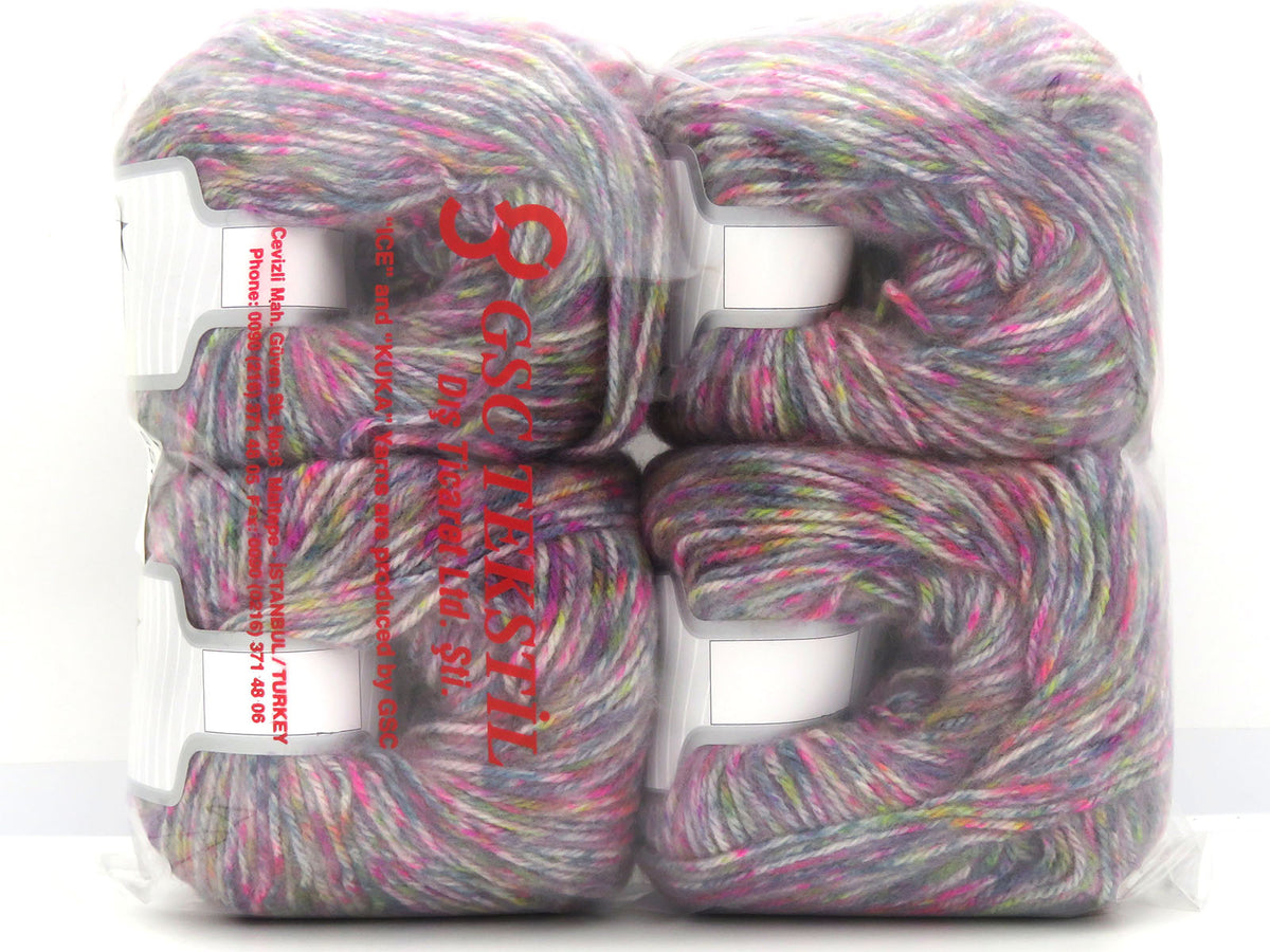 Mixed Lot Multicolor Wool Varicolor Worsted Yarns fnt2-85789