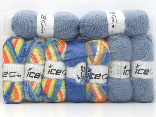 Mixed Lot Multicolor Acrylic Yarns fnt2-85791