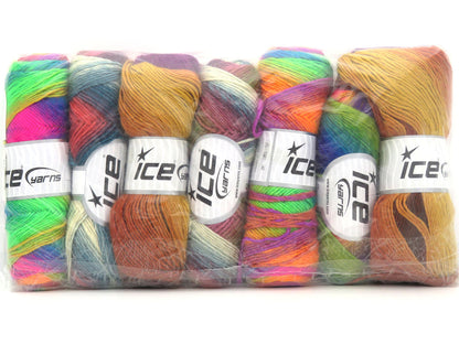 Mixed Lot Multicolor Rainbow Yarns fnt2-85794