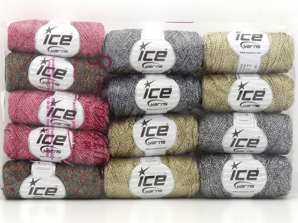 Mixed Lot Multicolor Gleamy Yarns fnt2-85795
