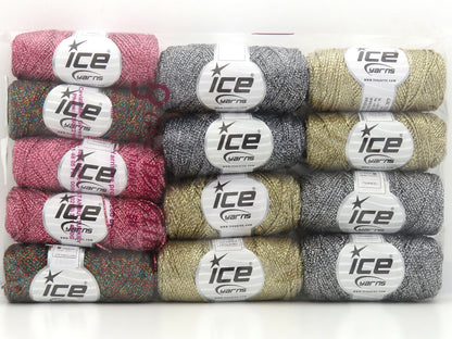 Mixed Lot Multicolor Gleamy Yarns fnt2-85795