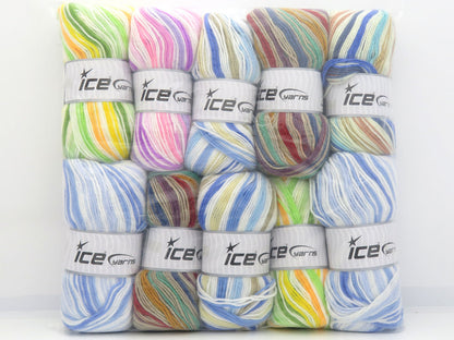 Mixed Lot Multicolor GumBall Yarns fnt2-85802