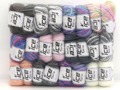 Mixed Lot Multicolor Picasso Yarns fnt2-85809