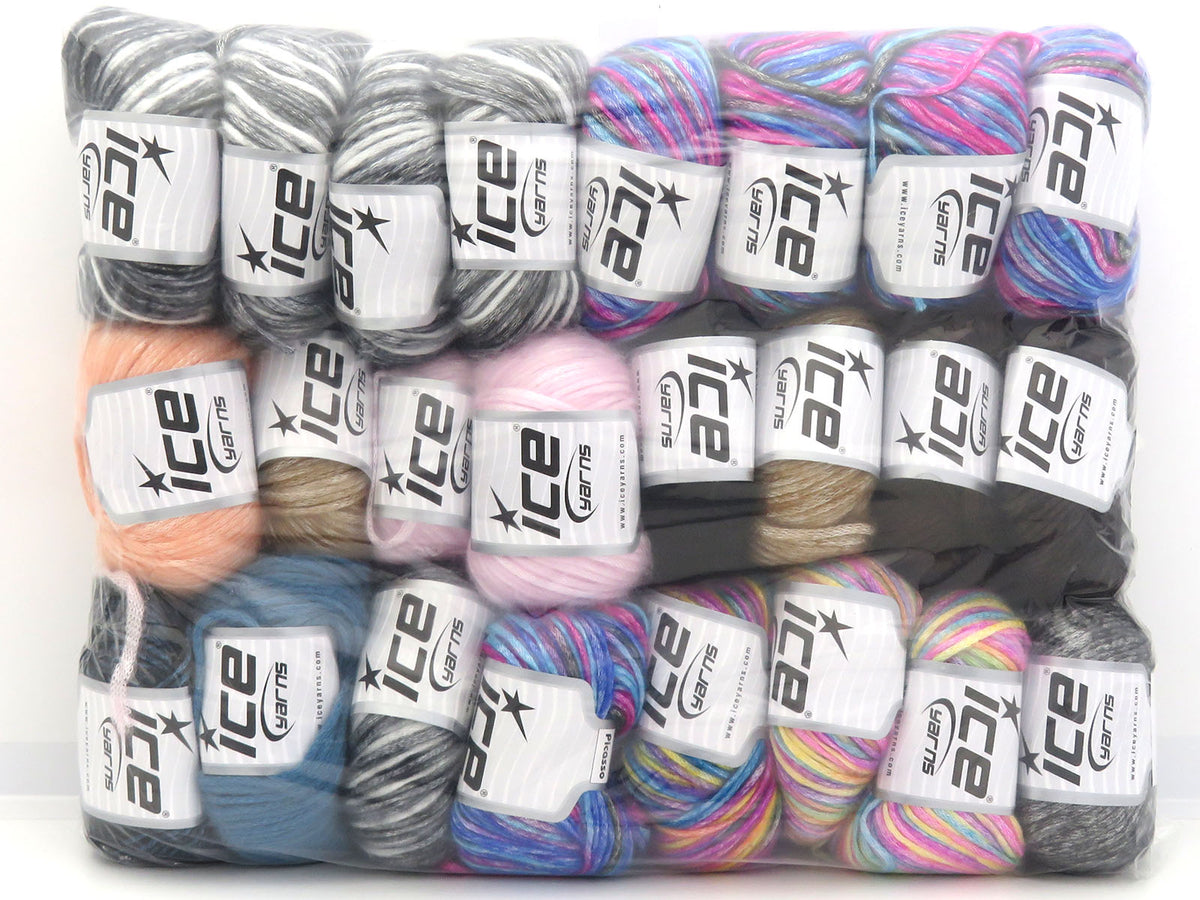 Mixed Lot Multicolor Picasso Yarns fnt2-85810