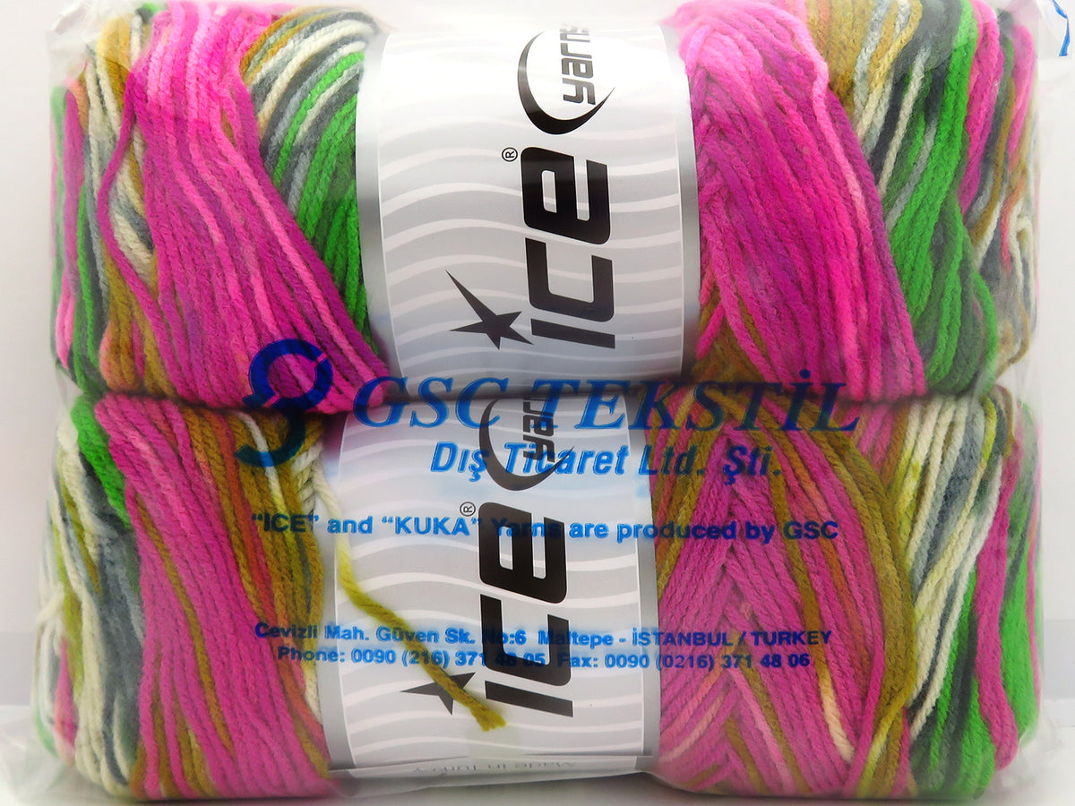 Mixed Lot Multicolor Self Striping Yarns fnt2-86108