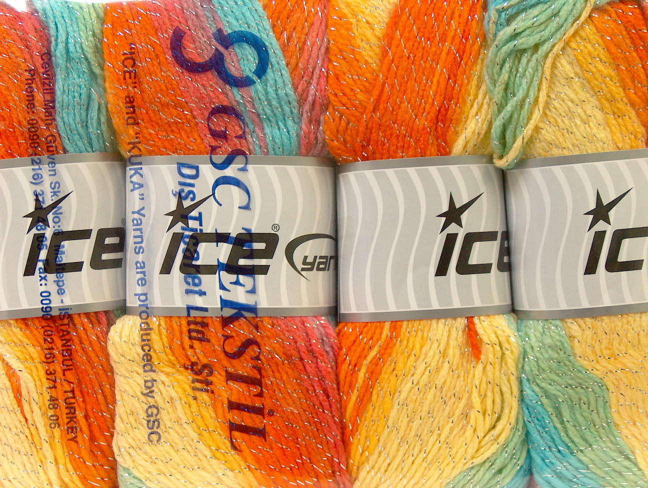 Magic Glitz Orange, Light Blue, Yellow, Green Sku:fnt2-22057