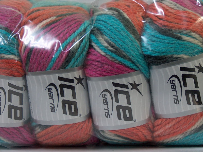 Alpaca Bulky Magic Turquoise, Orange, Fuchsia fnt2-25425