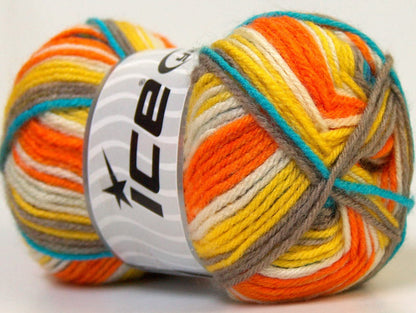 Baby Wool Print Orange, White, Yellow, Grey fnt2-25945