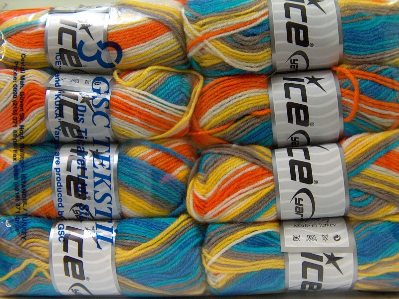 Baby Wool Print Orange, White, Yellow, Grey fnt2-25945