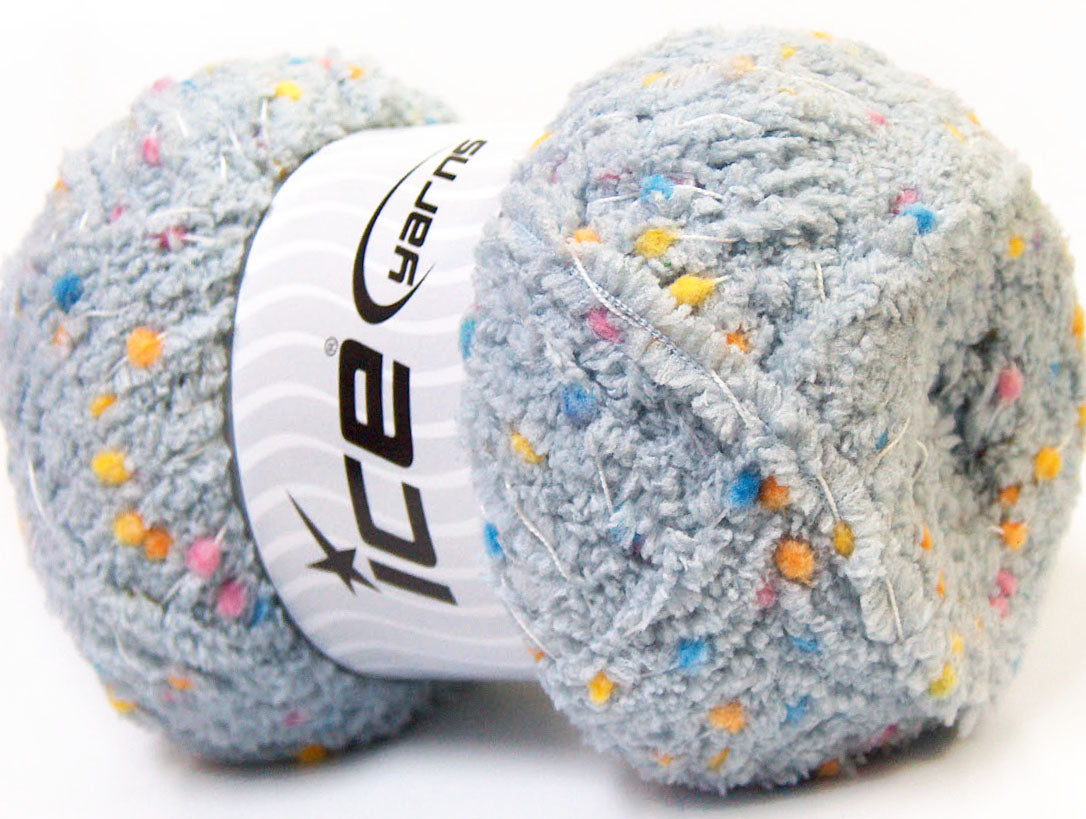 Puffy PomPom Grey Sku:fnt2-32476