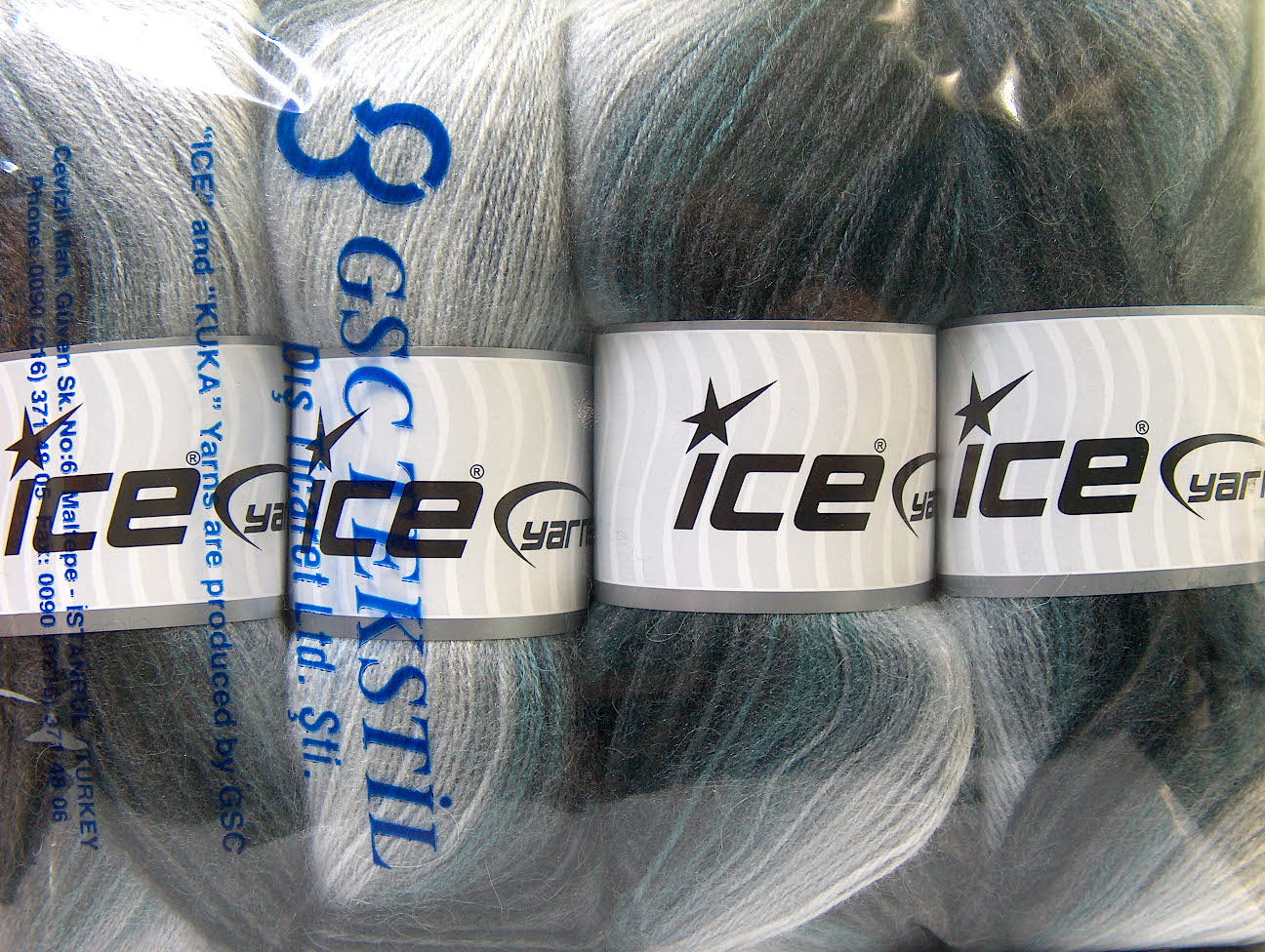 Grey Shades Black Knitting Yarn Fast Shipping Ice Yarns