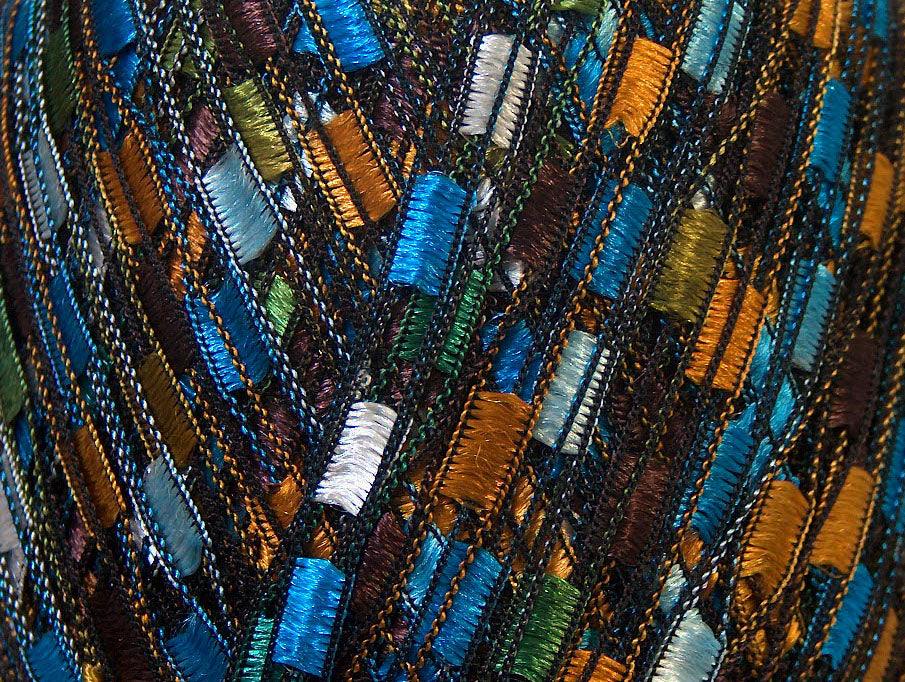 Ladder Blue, Green, Brown, Gold Trellis Sku:fnt2-34131