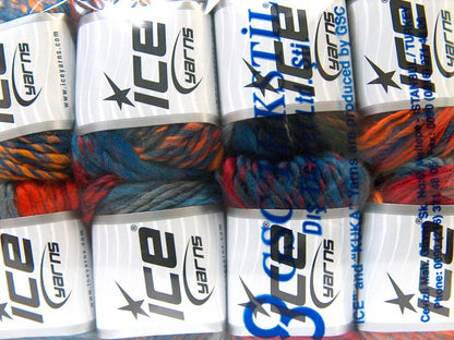 Vivid Wool Orange, Blue Shades, Gold, Green Shades Sku:fnt2-34611