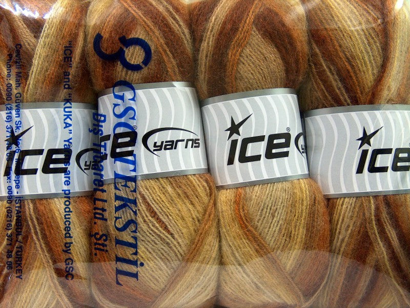 Angora Supreme Color Brown Shades, Yellow, White Sku:fnt2-35080