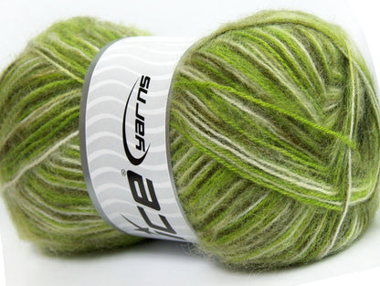Angora Supreme Color Green Shades, White Sku:fnt2-35085