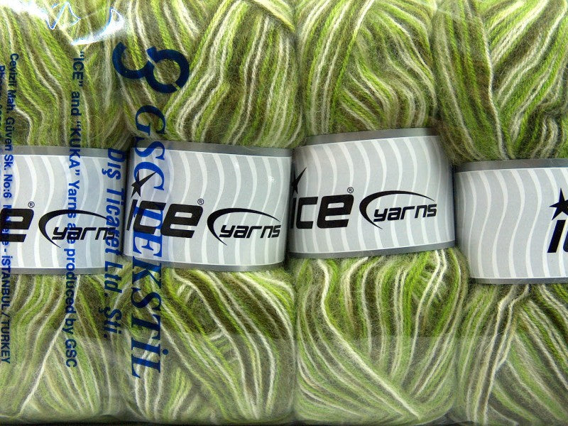 Angora Supreme Color Green Shades, White Sku:fnt2-35085