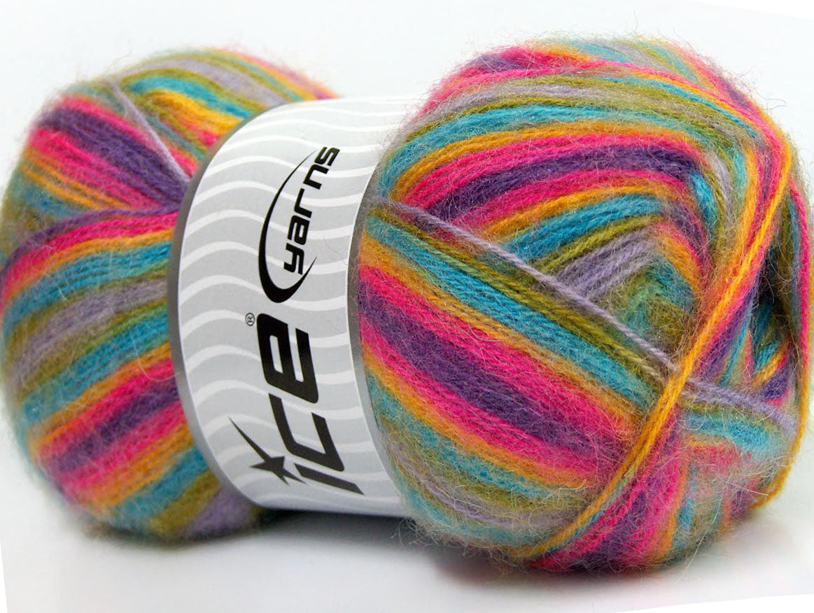 Angora Supreme Color Purple, Fuchsia, Turquoise, Green, Lilac Sku:fnt2-35095