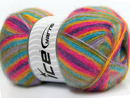 Angora Supreme Color Purple, Fuchsia, Turquoise, Green, Lilac Sku:fnt2-35095