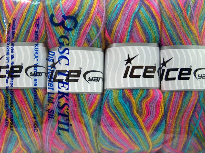 Angora Supreme Color Purple, Fuchsia, Turquoise, Green, Lilac Sku:fnt2-35095