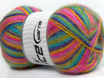 Angora Supreme Color Green, Purple, Pink, Turquoise, Yellow Sku:fnt2-35096